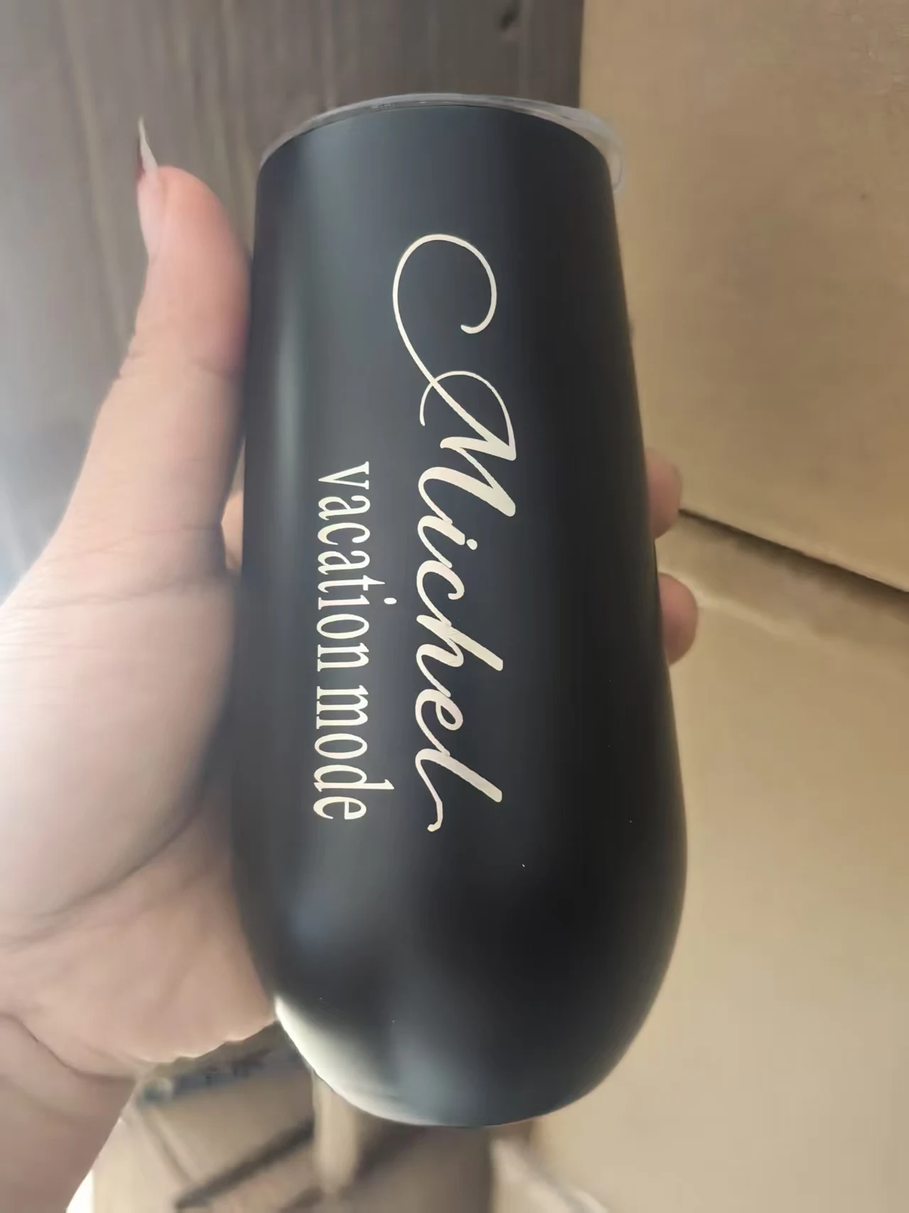 Hochzeit Logo Name Custom 6OZ Tumbler Thermoskanne Kaffeetassen Becher Wasserflasche Trinken Wein Eierbecher Image