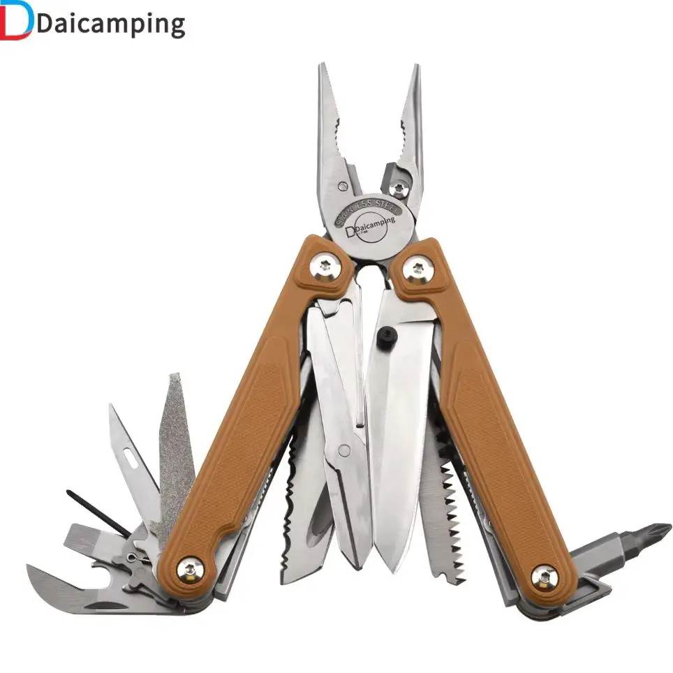 Daicamping DL7 Titan G10 Edelstahlgriff Outdoor Camping Multifunktionswerkzeug-Set Klappmesser EDC Multitool Zange Handwerkzeug-Set Image