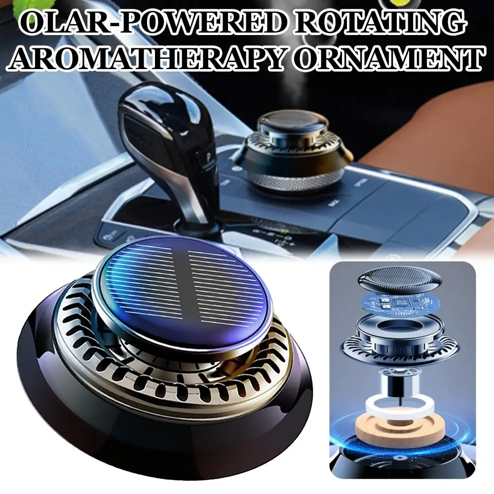 Solar Auto Aromatherapie Ätherisches Öl Levitation Automatische Rotation Duft Ornament Lufterfrischer Auto Innen Dekorationen Image