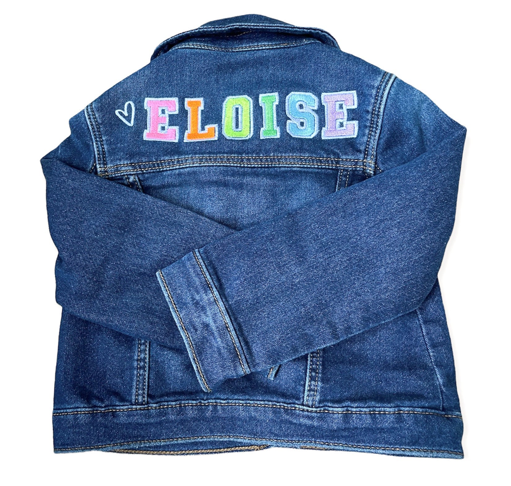Giacca di jeans personalizzata ricamata per bambini - Giacca di jeans ricamata - Giacca personalizzata - Giacca di jeans su misura - Giacca di jeans r