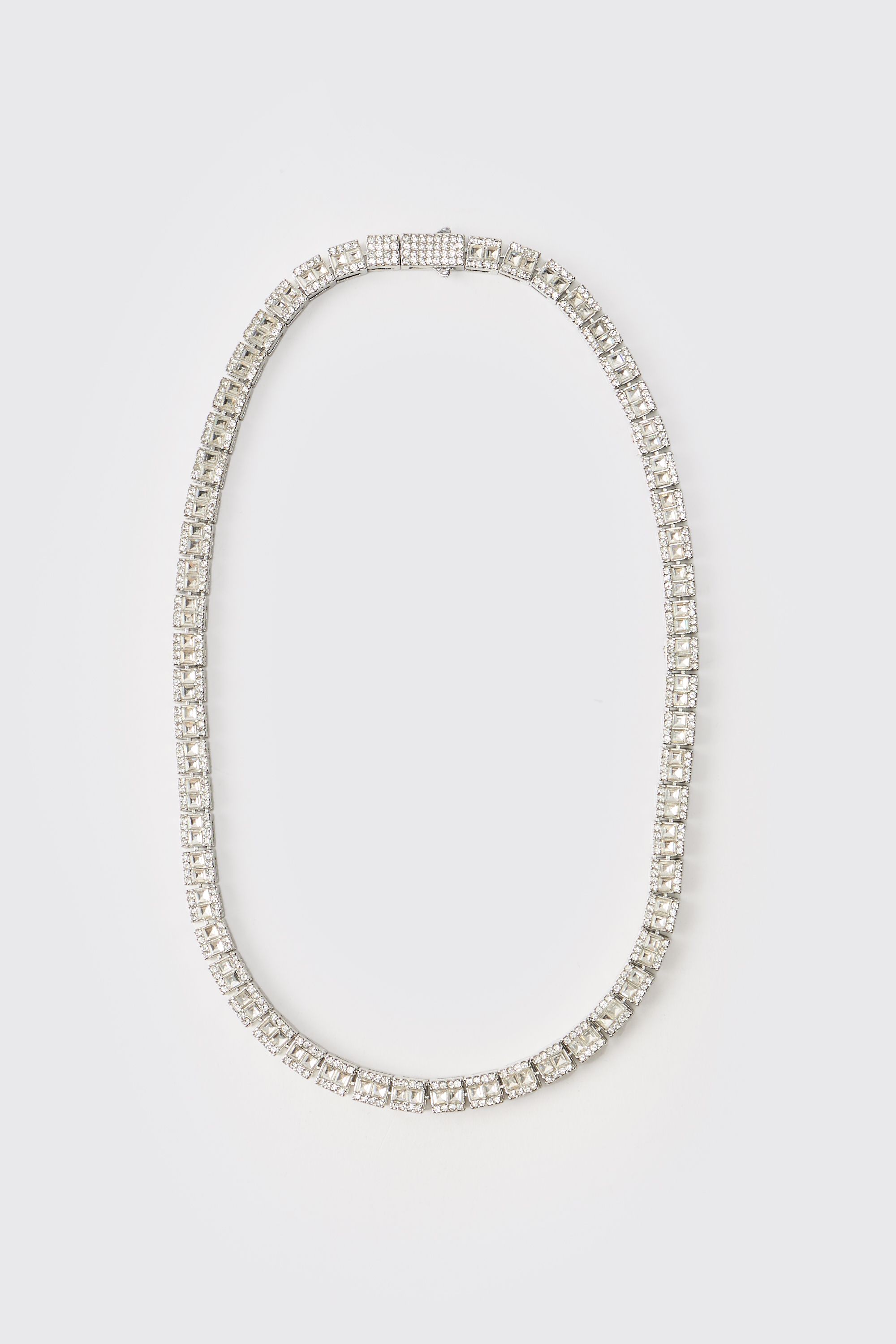 Boohooman Mens Iced Chain Necklace - Blue Zinc - One Size | Boohooman Sale | Discount Designer Brands