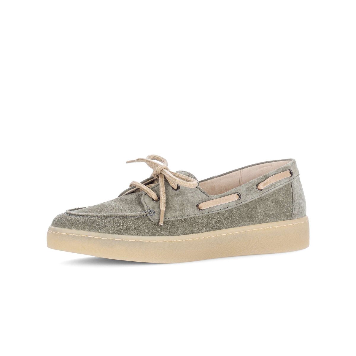 Mokassin GABOR "Mokassin Rauleder", Damen, Gr. 37,5, grün, Schuhe Mokassin