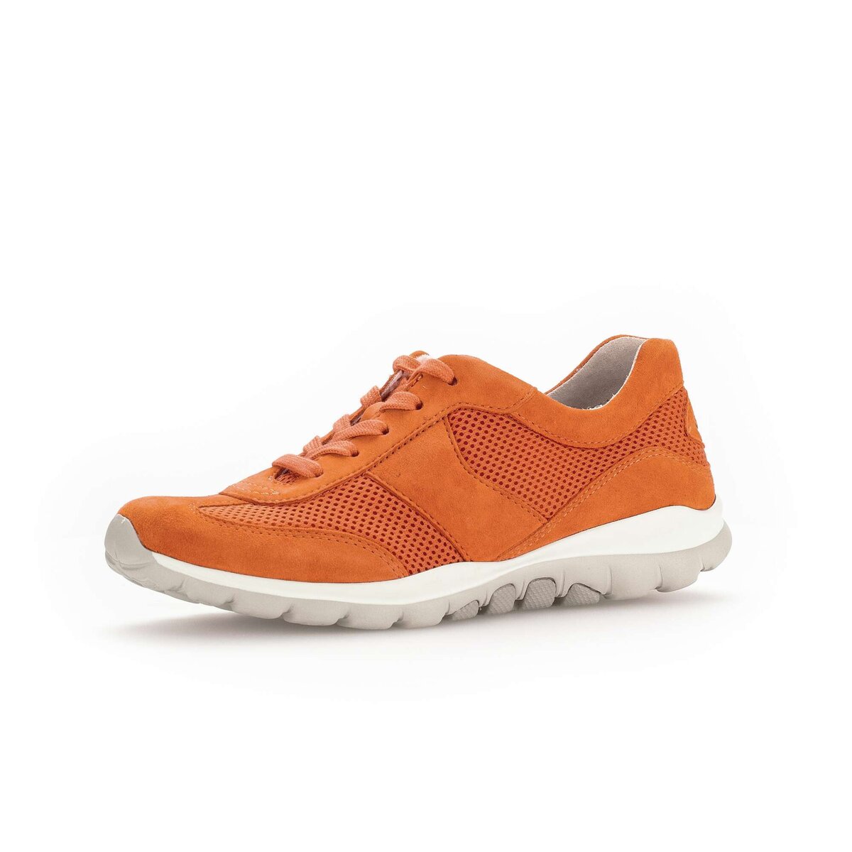 Sneaker GABOR "Sneaker low Lederimitat", Damen, Gr. 40,5, orange, Schuhe Sneaker
