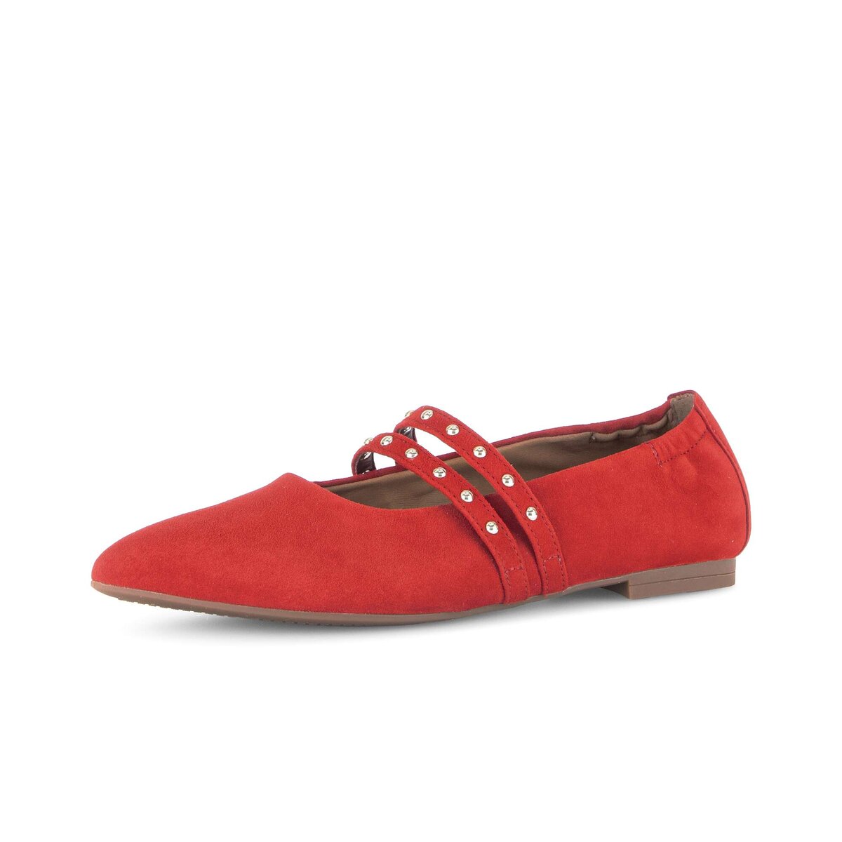 Ballerina GABOR "Eleganter Ballerina Rauleder", Damen, Gr. 38,5, rot, Schuhe Ballerina