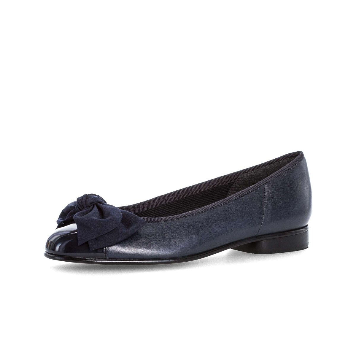 Ballerina GABOR "Eleganter Ballerina Glattleder", Damen, Gr. 35, blau, Schuhe Ballerina