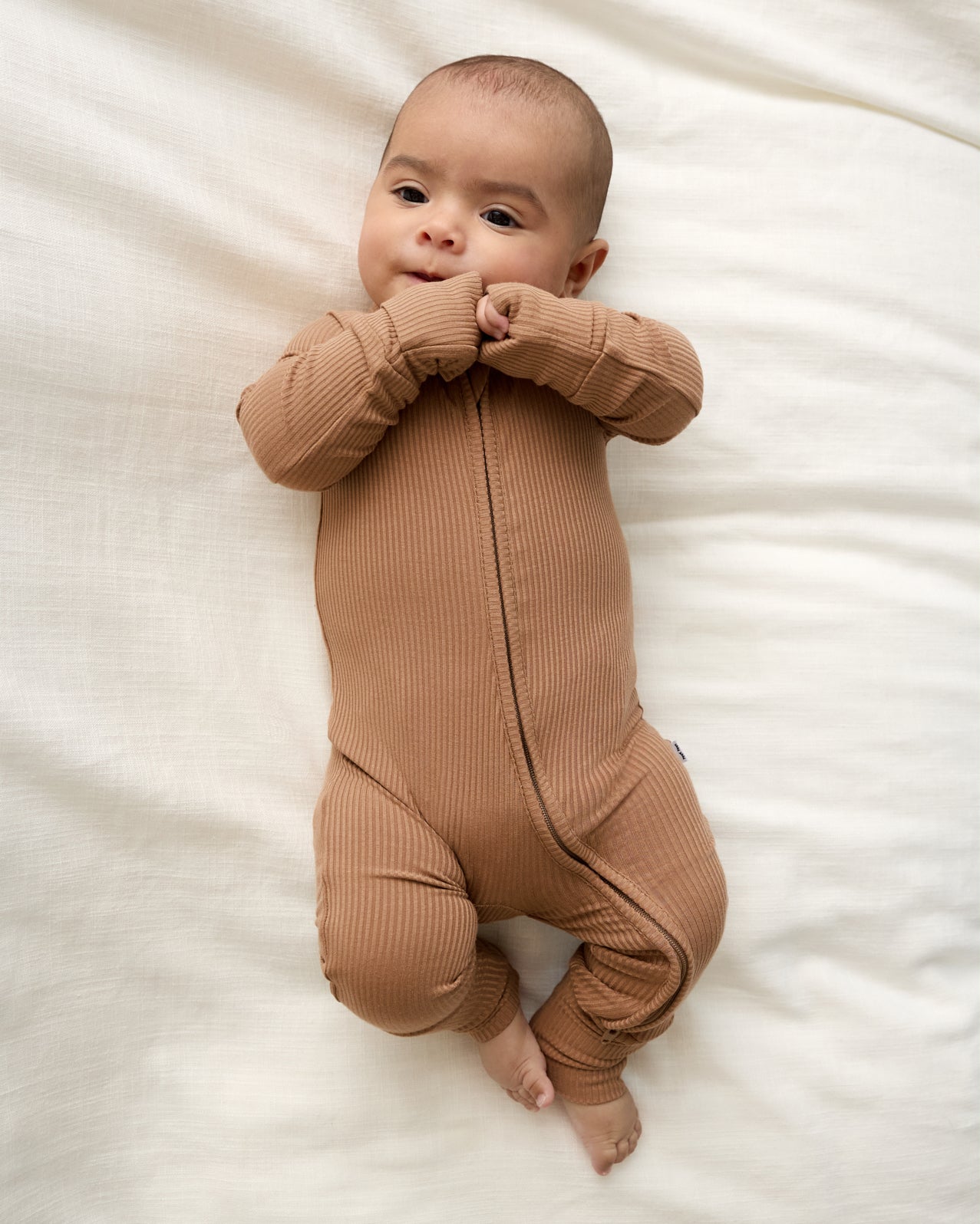 Chestnut Brown Ribbed Zippy - 6-9 months
