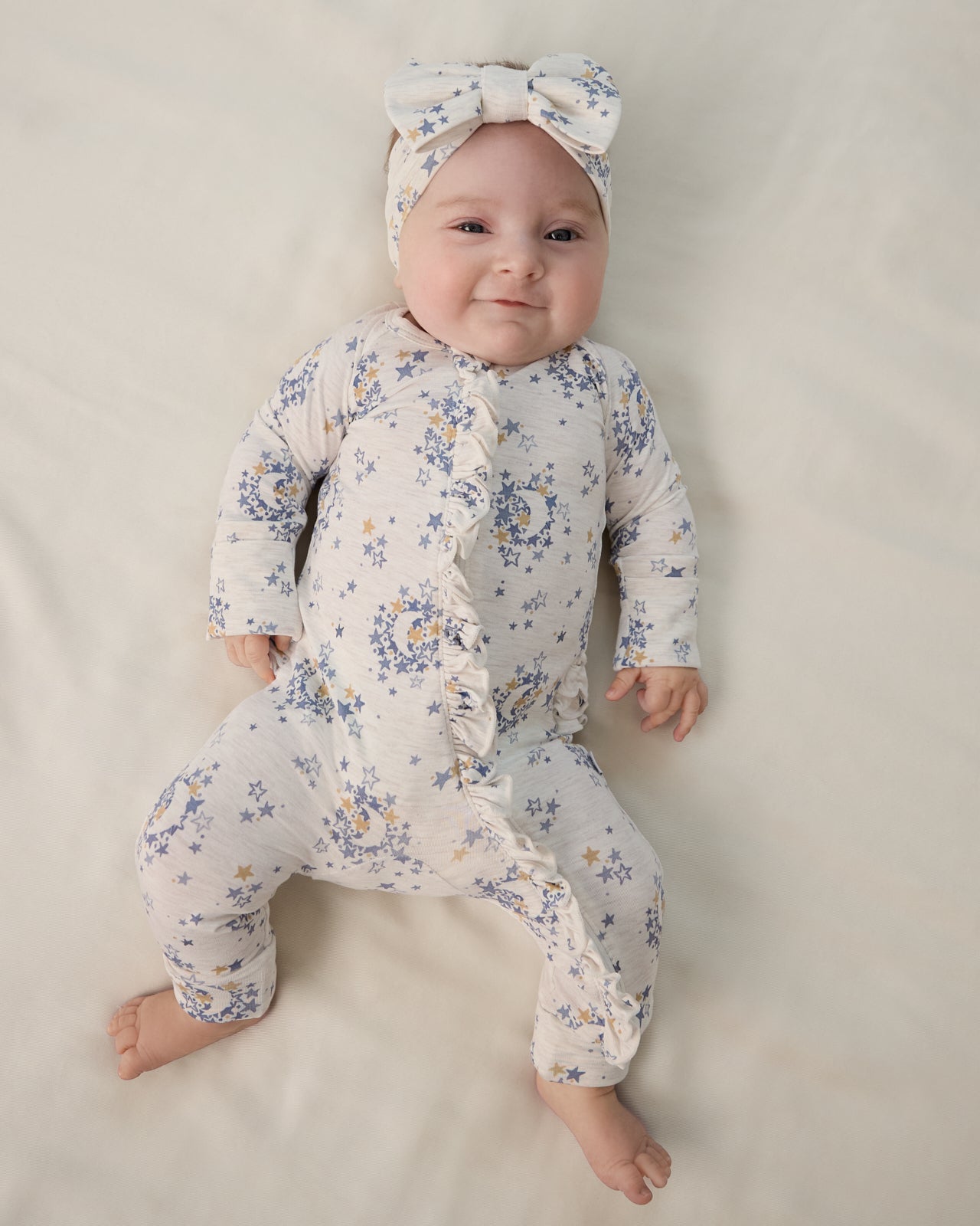 Lullaby Sky Ruffle Zippy - Micro-Preemie
