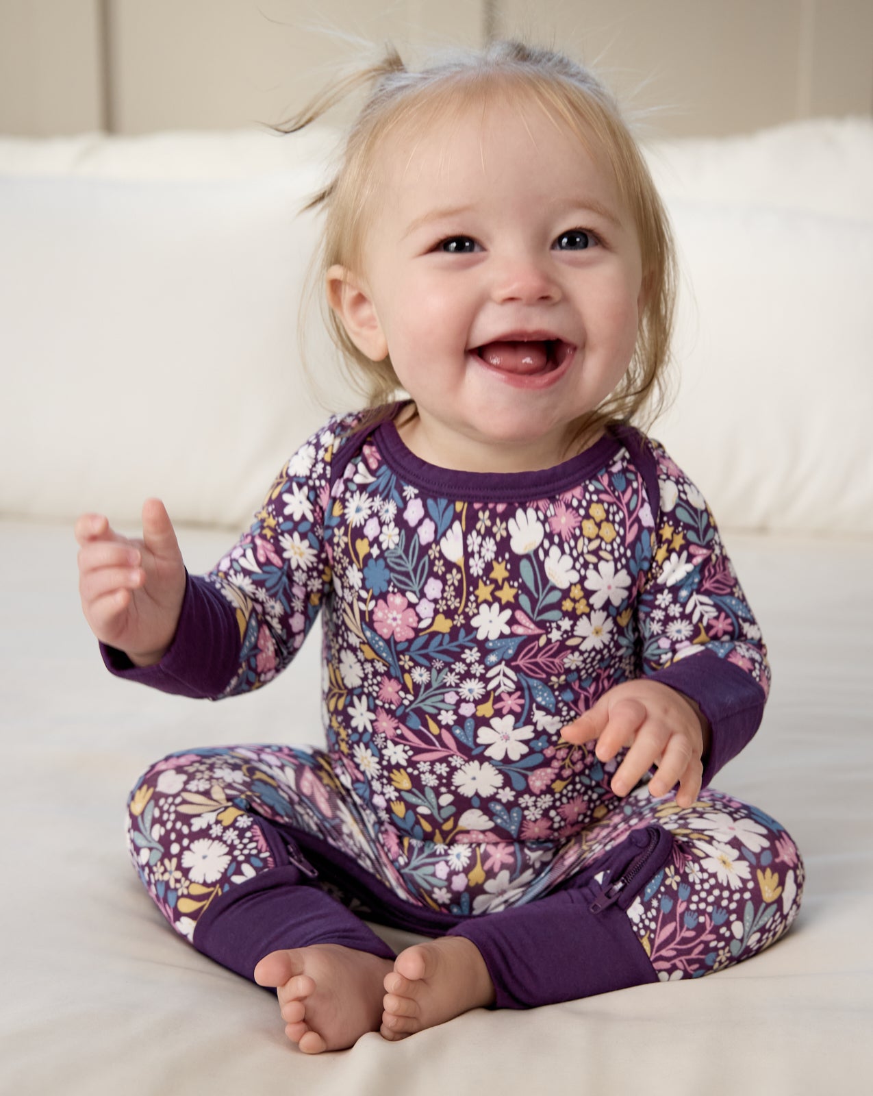 Midnight Petals Crescent Zippy - 6-9 months