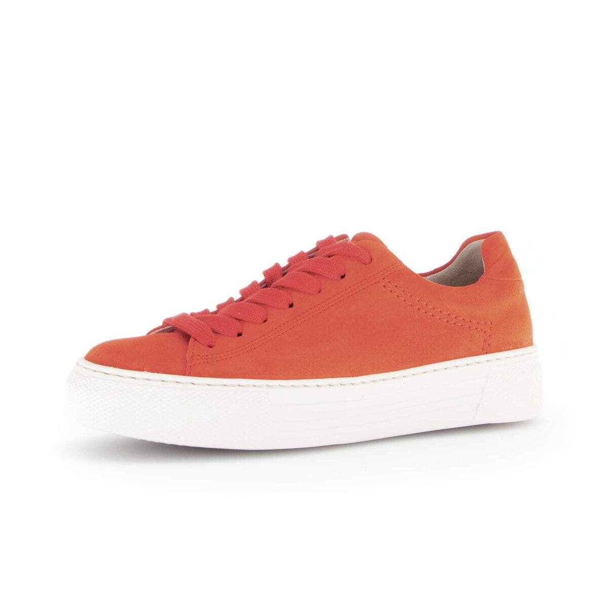 Sneaker GABOR "Sneaker low Rauleder", Damen, Gr. 38,5, orange, Schuhe Sneaker
