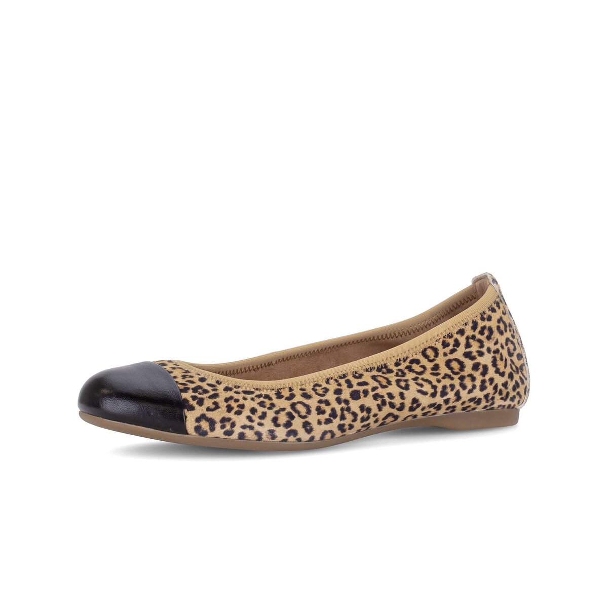 Ballerina GABOR "Eleganter Ballerina Materialmix Leder", Damen, Gr. 43, beige, Schuhe Ballerina