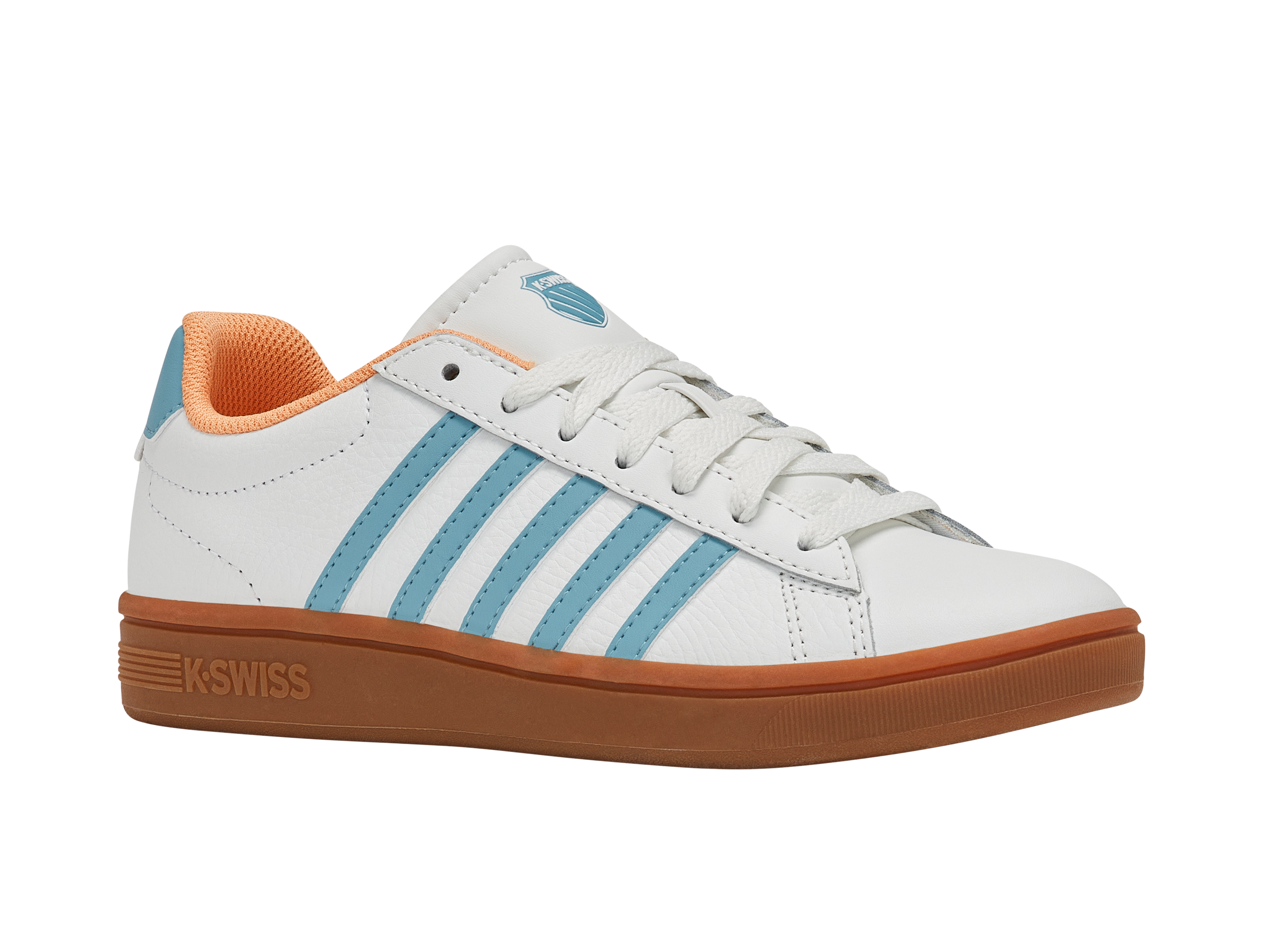 Sneaker K-SWISS "COURT TIEBREAK II", Damen, Gr. 38, blan, mkblu, p, Leder, Schuhe Sneaker