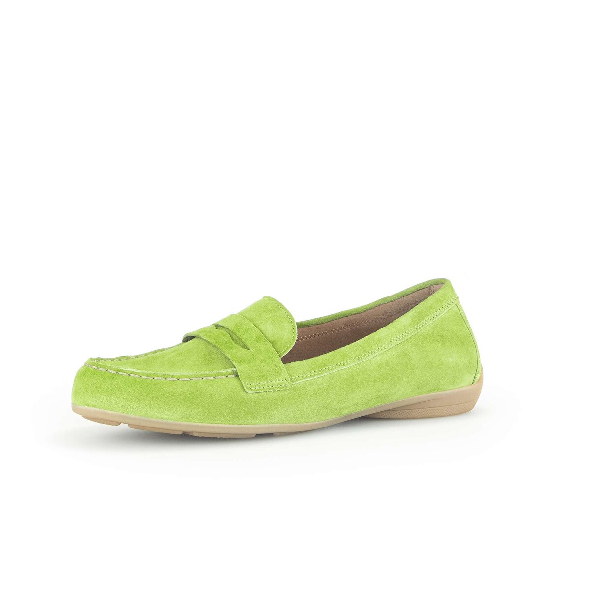 Mokassin GABOR "Mokassin Rauleder", Damen, Gr. 37,5, grün, Schuhe Mokassin