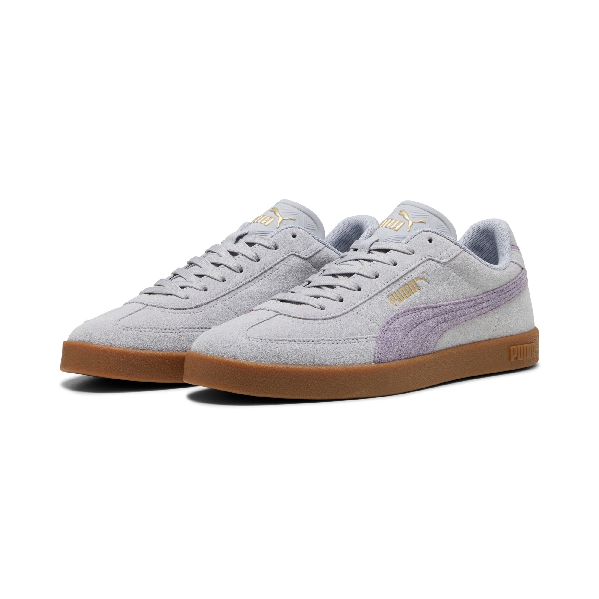 Sneaker PUMA "CLUB II ERA SUEDE", Damen, Gr. 38,5, vibrant silber, lila luster, unifarben, Schuhe Sneaker