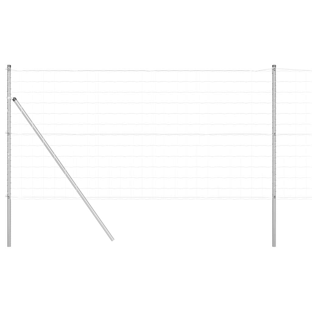 vidaXL Zaun mit Pfosten Silber 1,4 x 10 m Stahl und PVC Image