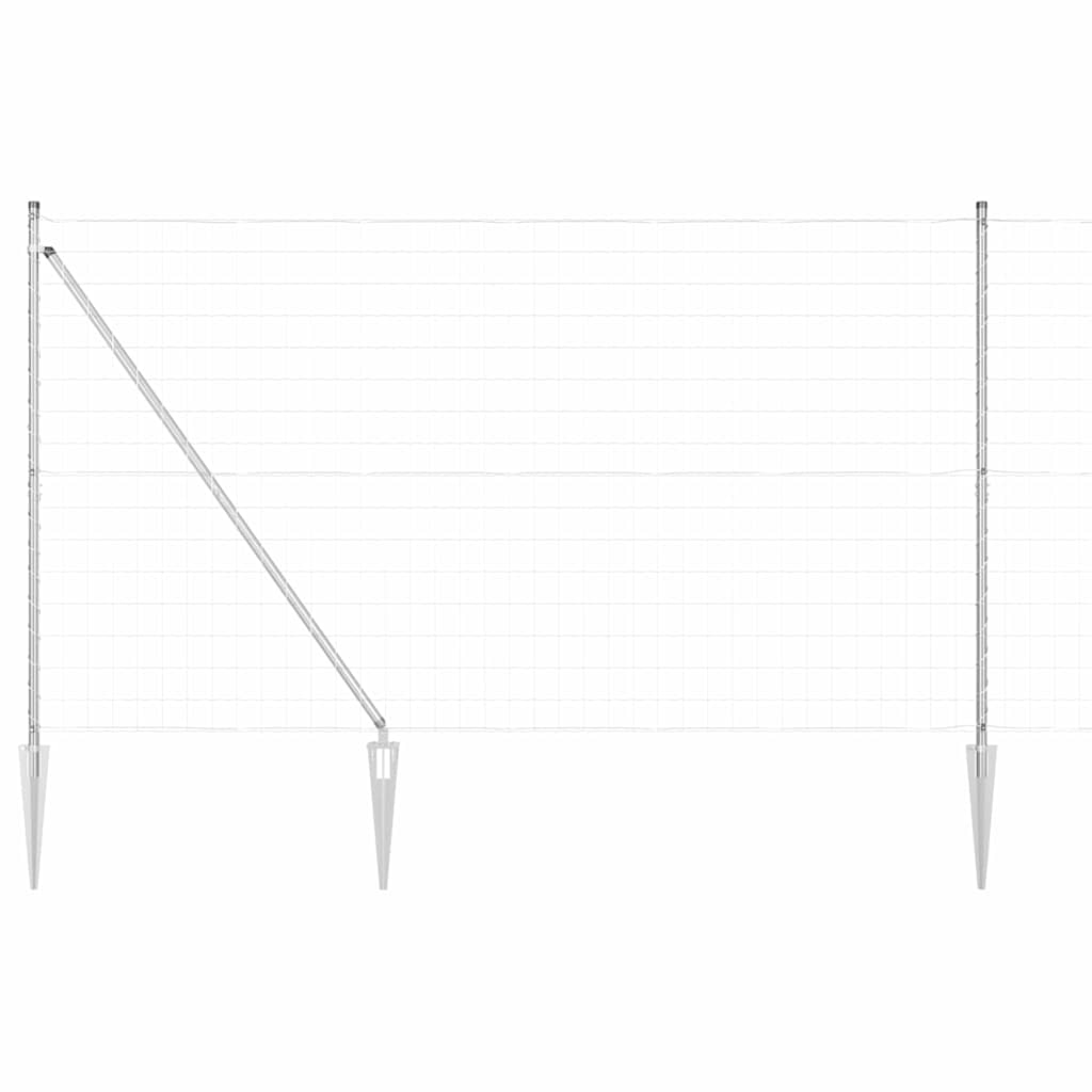 vidaXL Zaun mit Pfosten Silber 1,5 x 10 m Stahl Image