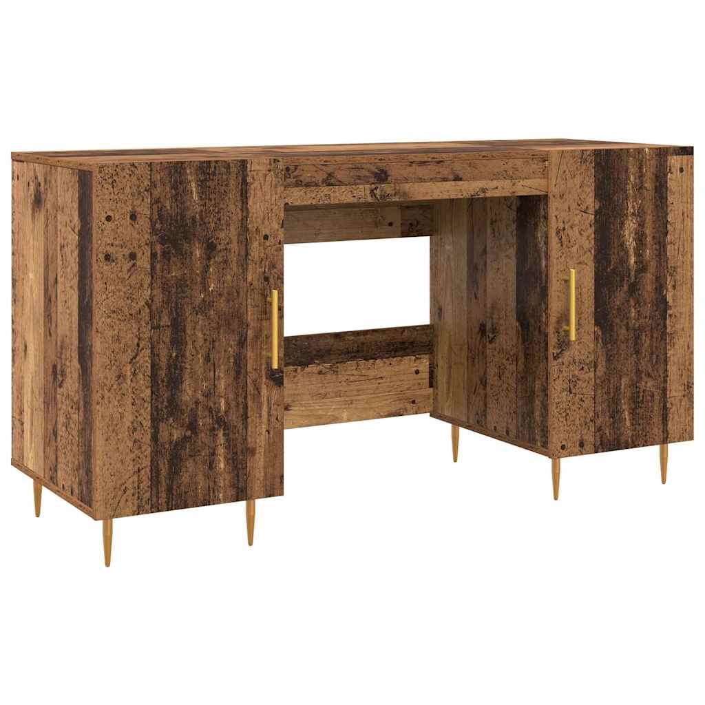 vidaXL Schreibtisch mit Regal Altholz 140 x 50 x 75 cm Holzwerkstoff Image