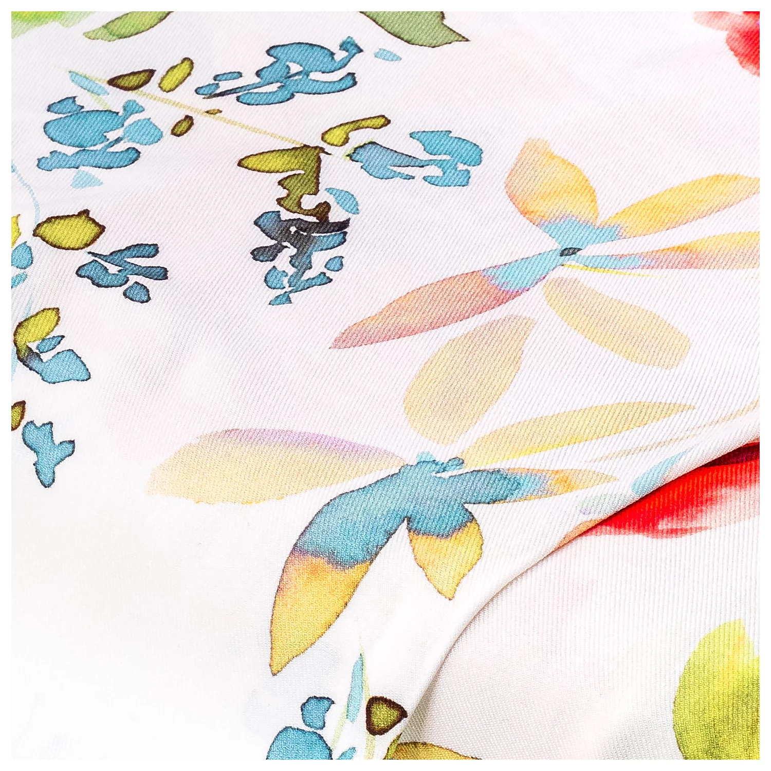 Viskose-Blusenstoff / Javanaise Aquarellblumen, bunt Image