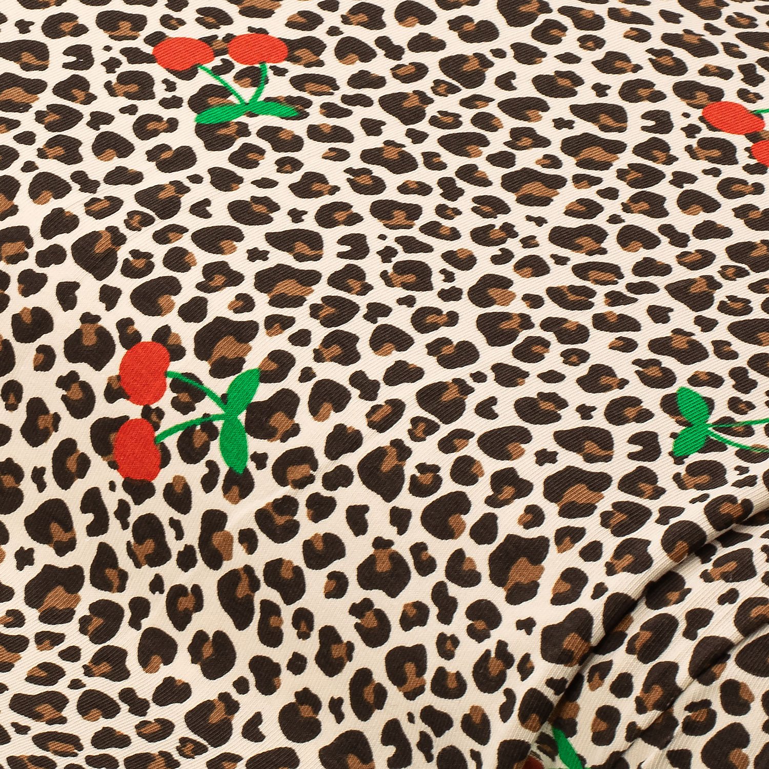 Baumwoll-Jersey „Leo & Kirschen“ mit Elasthan, braun-color Image