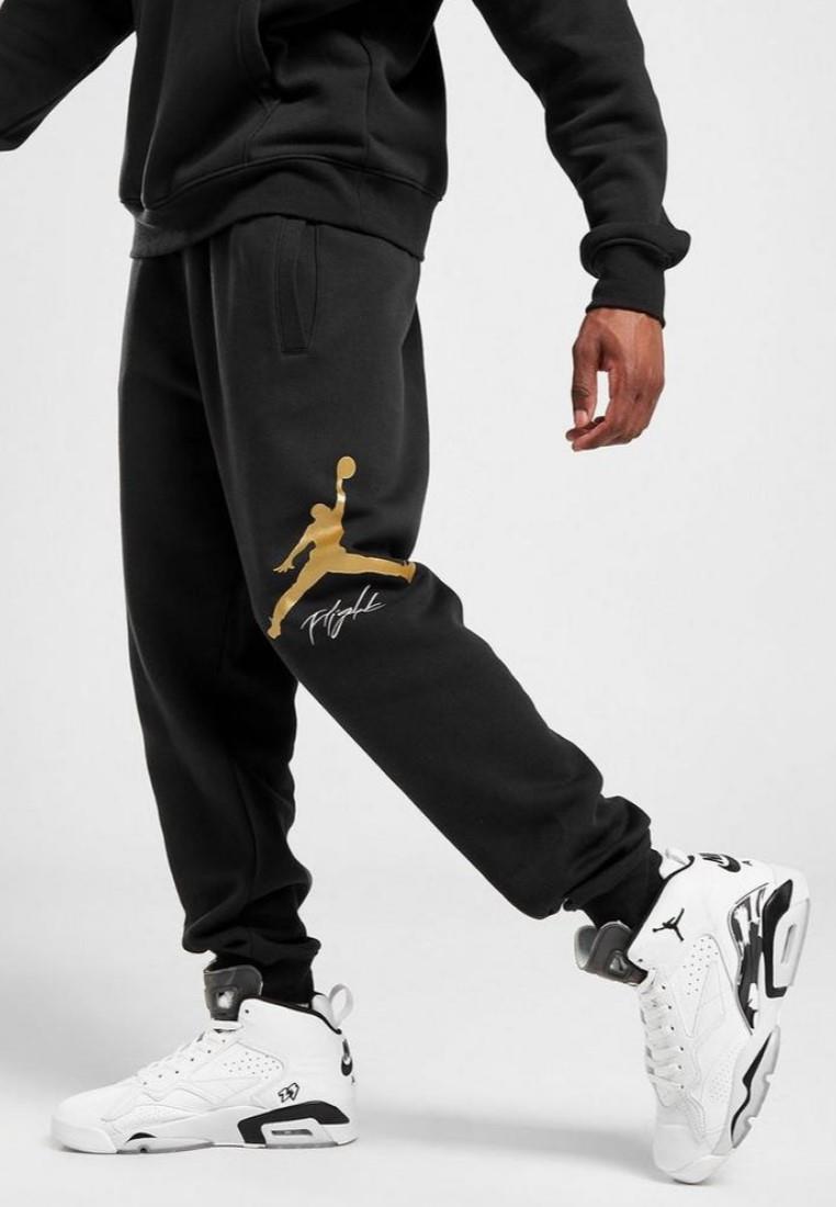 Nike Mens Jordan Essentials Baseline Joggers in Black Fleece - Size Large | Nike Sale | Discount Designer Brands