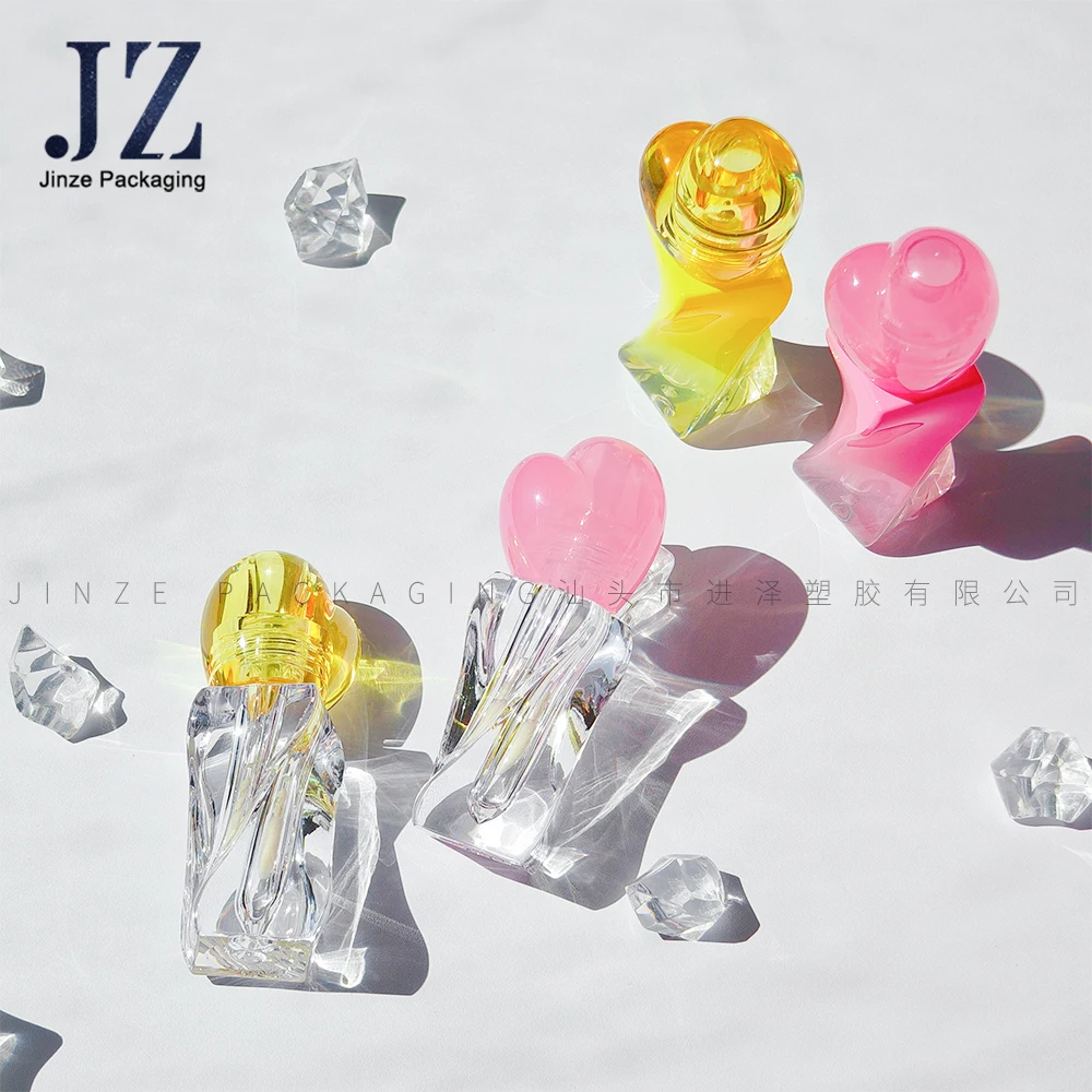 Jinze Irregular Lip gloss Tube 25 ml Makeup Beauty Lip gloss Behälter paket für Kosmetika mit Pinsel