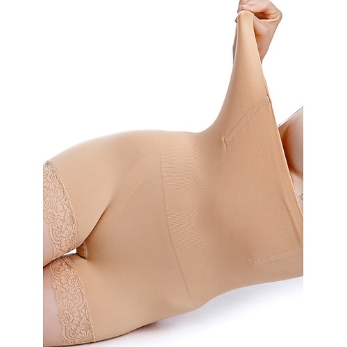 Damen Formende Unterwäsche Schwitzgürtel Lässig Einfarbig Elastischer Bund Nahtlos Shorts Täglich Ärmellos Schwarz Beige Sommer Frühling Herbst Winter Schlank Image