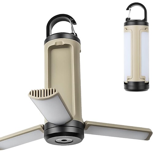 Tragbare, wasserdichte LED-Campinglaterne mit Solarfunktion (IPX4), wiederaufladbar mit 2000-mAh-Solarladung LED-Laterne mit Betriebsanzeige und 6 Leuchtmodi, tragbare Taschenlampe, Zeltlampe für Image