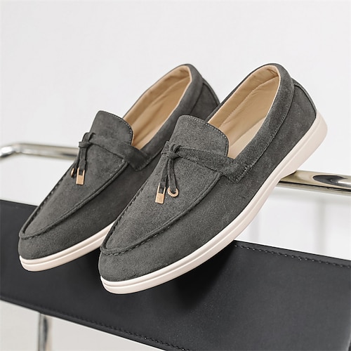 Lässige Herren-Slipper, hellgrau, weiches, atmungsaktives und bequemes Material, ideal für den Alltag und Freizeit. Image