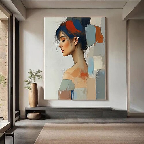 Abstraktes Ölgemälde einer Frau, Originalfigur, abstraktes Ölgemälde, moderne Wandkunst, moderne Dekoration, Kunst für Zuhause, moderne Frau, Leinwandgemälde, Geschenk Image