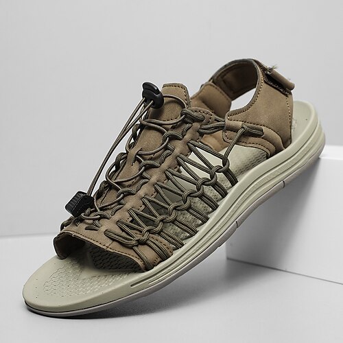 Hellbraune Herren-Outdoor-Sandalen mit verstellbaren Riemen, atmungsaktiv und bequem, ideal für sommerliche Outdoor-Aktivitäten und Urlaub. Image