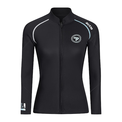 Damen Thermo-Ganzkörperanzug 2-teiliger 3-mm-Neoprenanzug Einfarbig Thermik Verdickt UV-Schutz Langarm Bademode Badeanzug Surfen Tauchen Schnorcheln Frühling Image