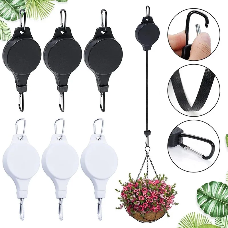 Einziehbarer Pflanzenrollen-Aufhängehaken, Blume, verstellbarer Pflanzenaufhänger für Töpfe und Vögel, Futterspender, Hängekorb, Wohnaccessoires Image