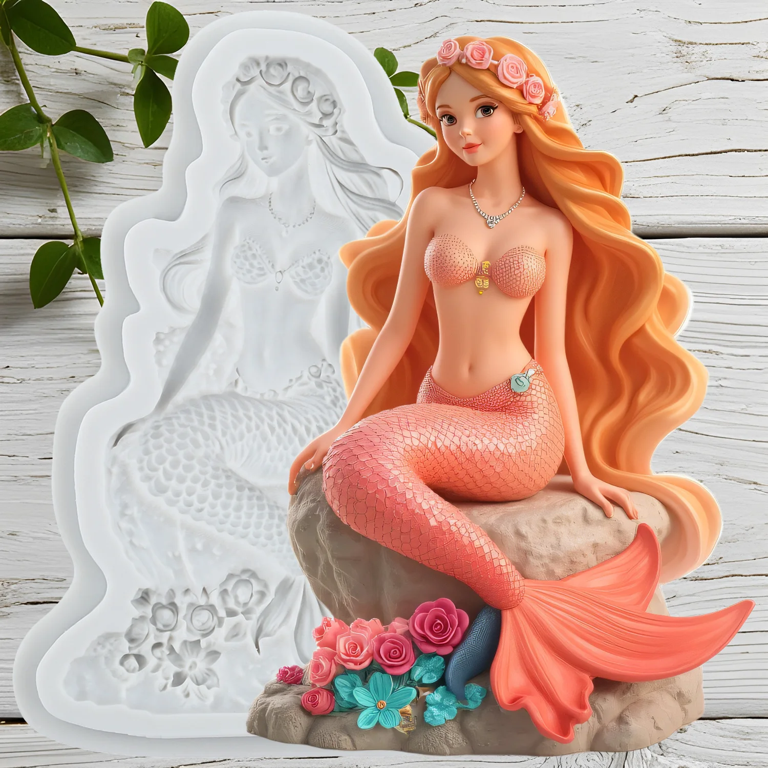 Meerjungfrau Silikon Formen Fondant Kuchen Dekorieren Werkzeuge Cupcake Topper Schokolade Süßigkeiten Zucker Handwerk Gum Paste Polymer Clay Image