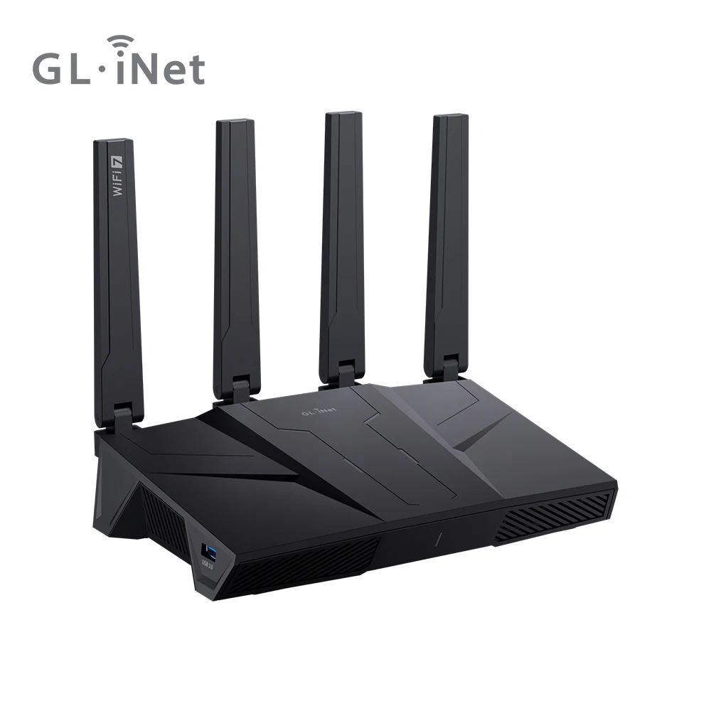 GL.iNet GL-BE9300 Flint 3 Tri-Band WiFi 7 Router Hochgeschwindigkeits-Gaming Große Reichweite 5x 2,5G VPN Kompatibel mit Glasfaser-Modem Image