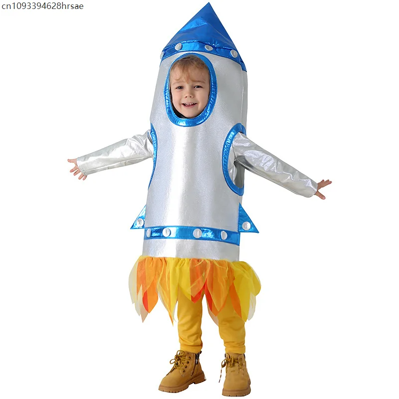 Kinder leuchtendes Weltraumraketenschiff Halloween Cosplay Kinder 3D Raketenkostüm Image