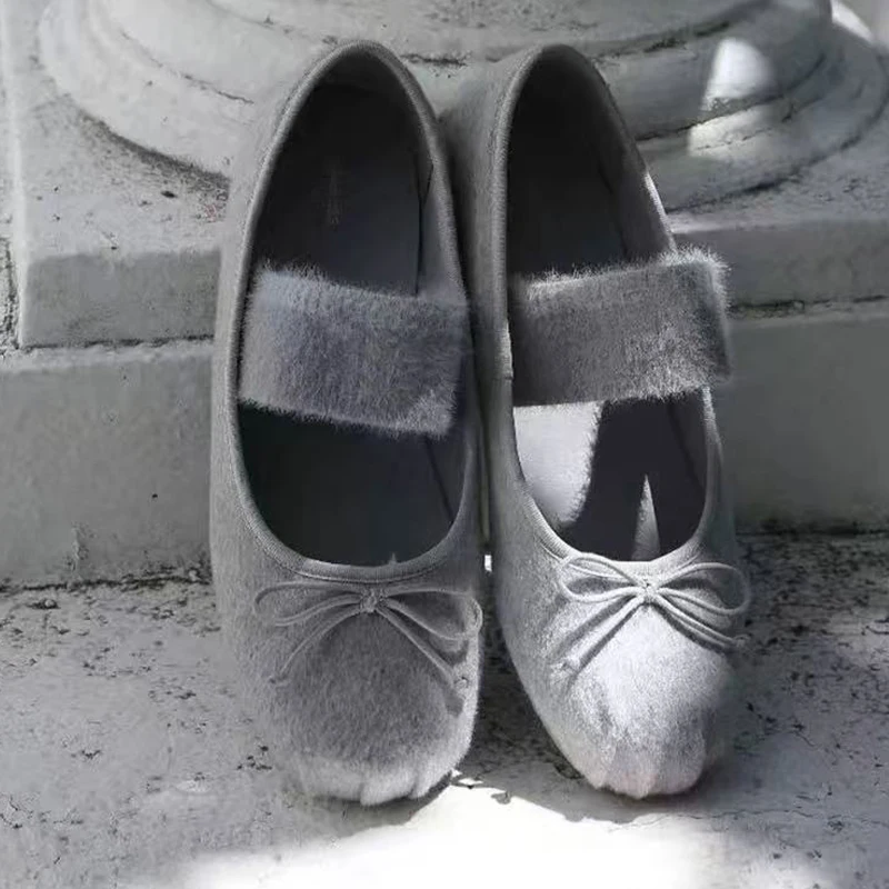 Wohnungen Frauen Ballett Tanz Schuhe Wildleder Bogen Flach Faulenzer Schuhe Kleid Mode Herbst 2025, Neue Casual Luxus Gemütliche Zapatos De Mujer