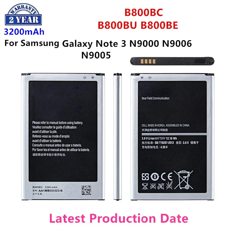 Brandneue b800be b800bc b800bu batterie für samsung galaxy note 3 n900 n9002 n9005 n9006 n9008 ersatz batterie mit nfc Image