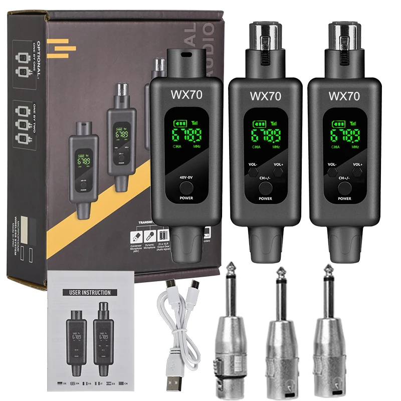 Trasmettitore e ricevitore per microfono wireless G-MARK WX70 Sistema adattatore XLR per mixer audio per chitarra con microfono cablato
