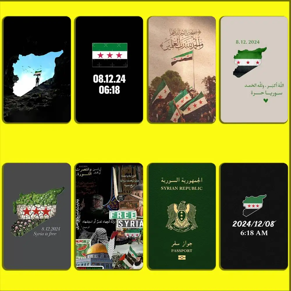 Syrien Syrische Karte Flagge Reisepass Karte Aufkleber für Debit Bank Kreditkarten Metro Bus Pass Aufkleber Dekoration Abdeckung Haut Image