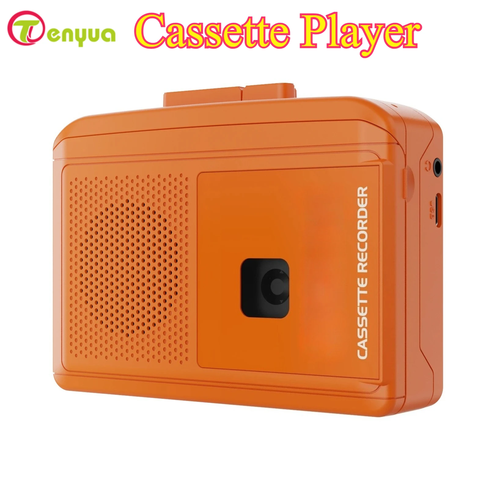 Tragbarer Kassettenspieler, Kassettenrekorder, integriertes Lautsprechermikrofon, digitalisiert Kassette zu MP3-Konverter, unterstützt Windows/Mac OS Image