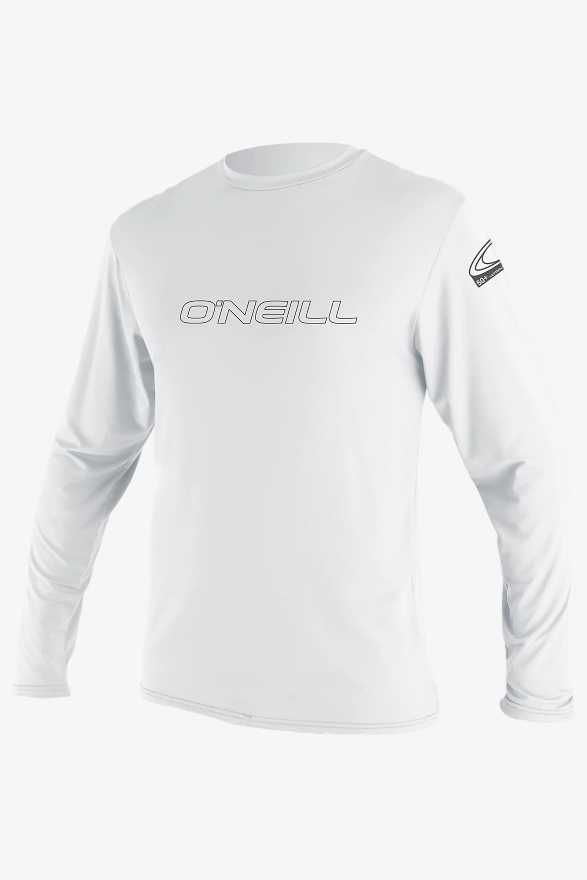 O'Neill Men's Basic Skins 50+ Long Sleeves Sun Shirt in White, Size Medium, Polyester/Spandex