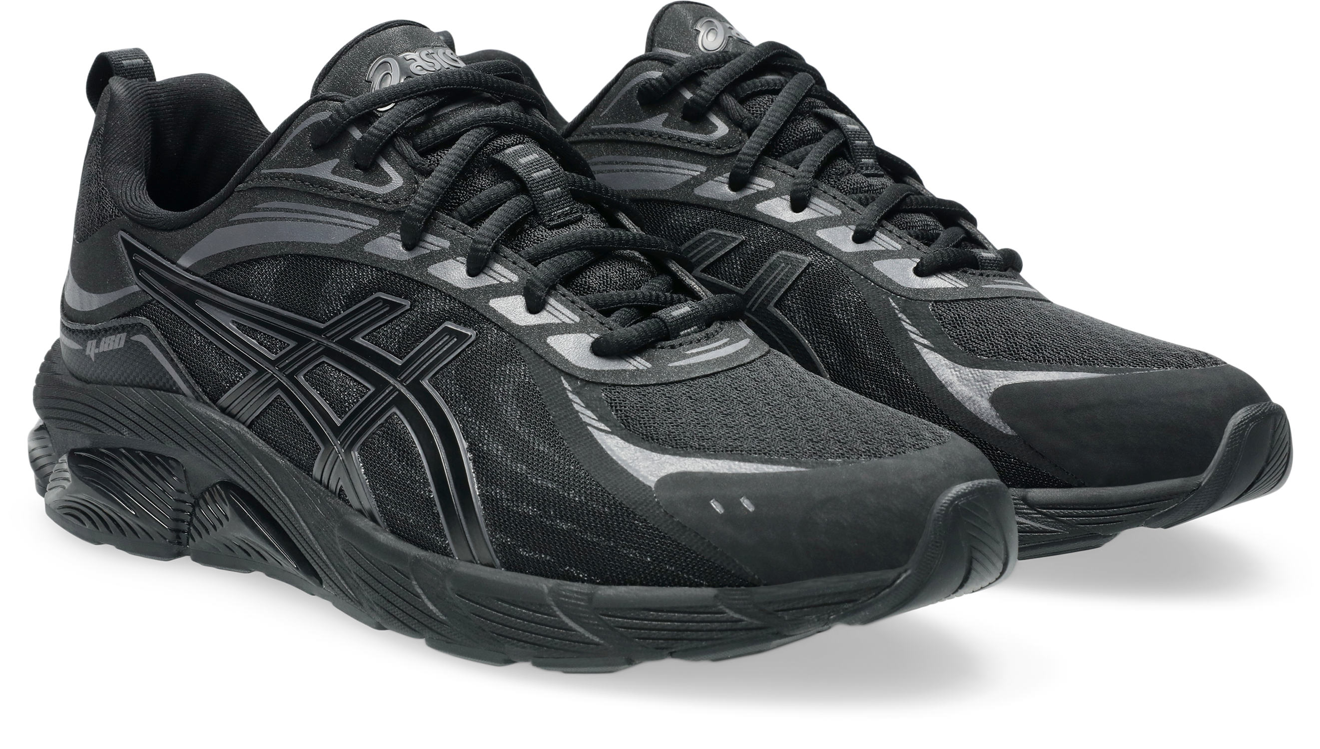 Sneaker ASICS SPORTSTYLE "GEL-QUANTUM 180 VIII", Damen, Gr. 40,5, schwarz (schwarz, obsidian grau), Leder, Synthetik, Schuhe Sneaker