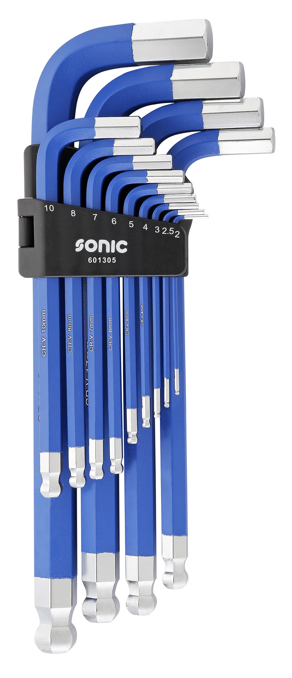 SONIC EQUIPMENT Innensechskantschlüsselsatz magnetisch Kugelkopf 13-tlg. 601305 Winkelschraubendreher Image