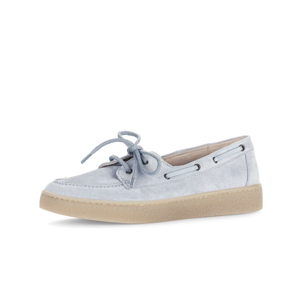 Mokassin GABOR "Mokassin Materialmix Leder", Damen, Gr. 37,5, blau, Schuhe Mokassin