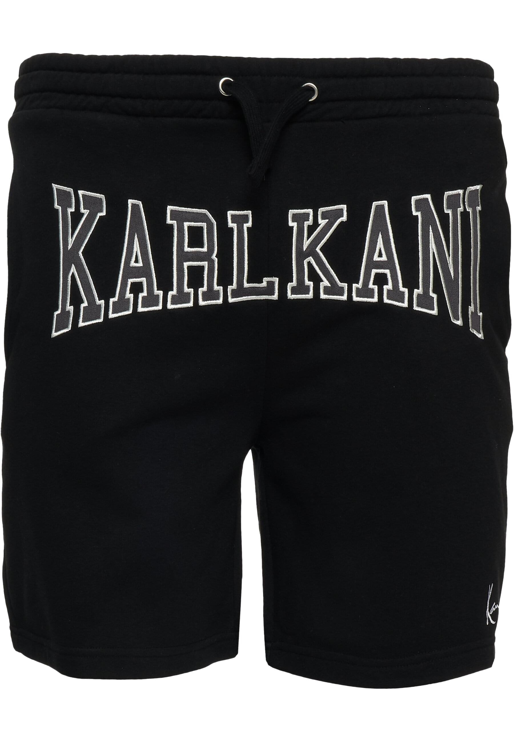 Sweatshorts KARL KANI "Karl Kani Herren KM232-006-2 KK College Signature Sweatshorts", Herren, Gr. XS, US-Größen, schwarz, 80% Baumwolle, 20% Polyester, normal, Hosen Sweatshorts
