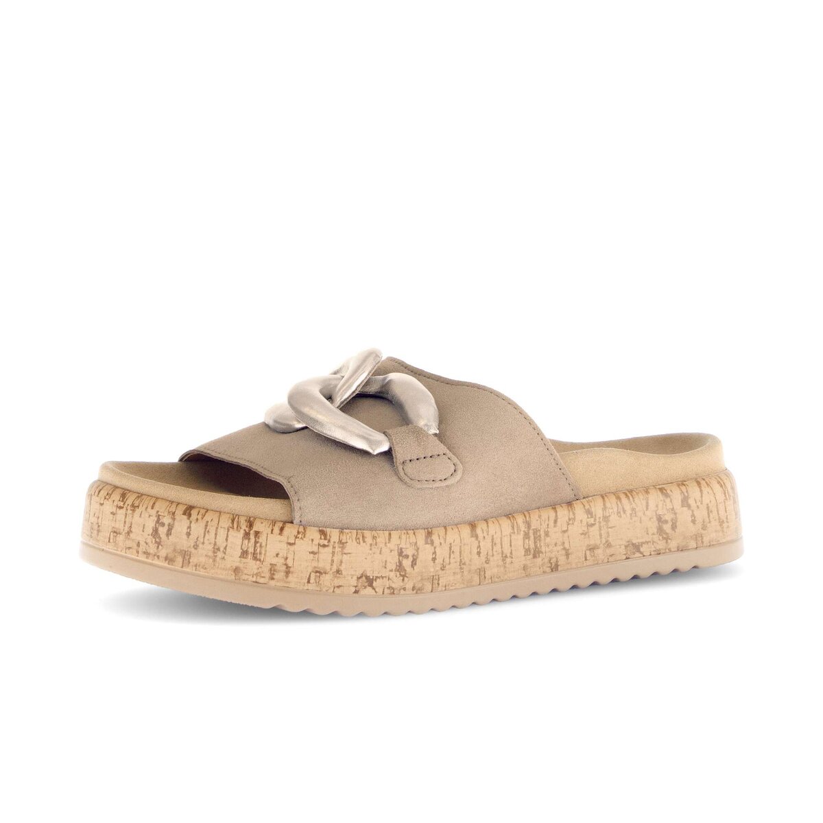 Pantolette GABOR "Pantolette Materialmix Leder", Damen, Gr. 41, braun, Schuhe Pantolette