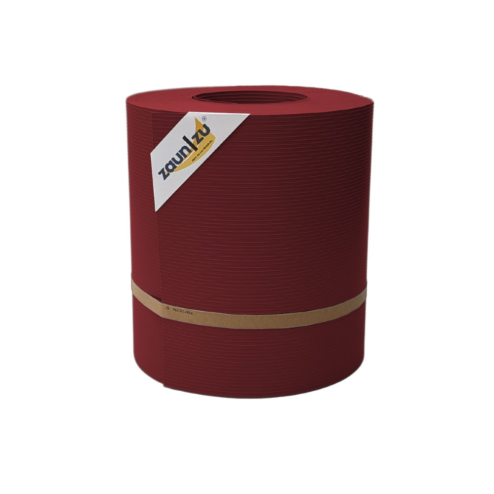 zaun|zu® Sichtschutz Rille Maxi Rolle für Doppelstabmatten 24cm hoch Bordeauxrot 26m Image