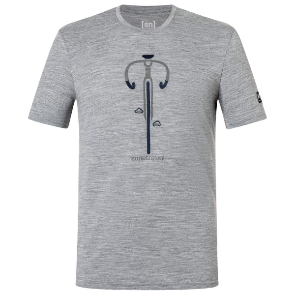 super.natural - Vintage Bike Tee - Merinoshirt Gr 54 - XL grau