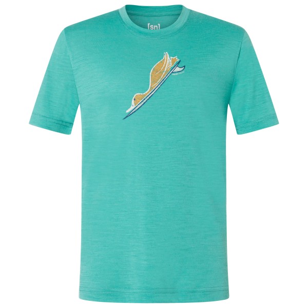 super.natural - Kid's Duck Dive Tee - Merinoshirt Gr 116 grün/ various