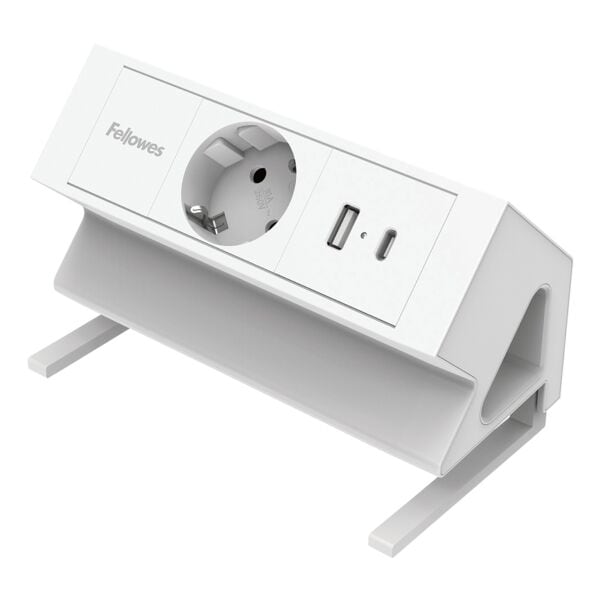 Fellowes 1-fach Desktop-Powermodul »POWER DESK TYPE F« weiß, 15.44x9.7x8.75 cm Image