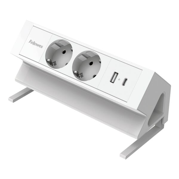 Fellowes 2-fach Desktop-Powermodul »POWER DESK 2 TYPE F« weiß, 19.64x9.7x11 cm Image